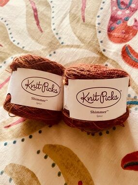 Knit Picks Baby Alpaca & Silk “Shimmer” Lace Weight Yarn in Spice